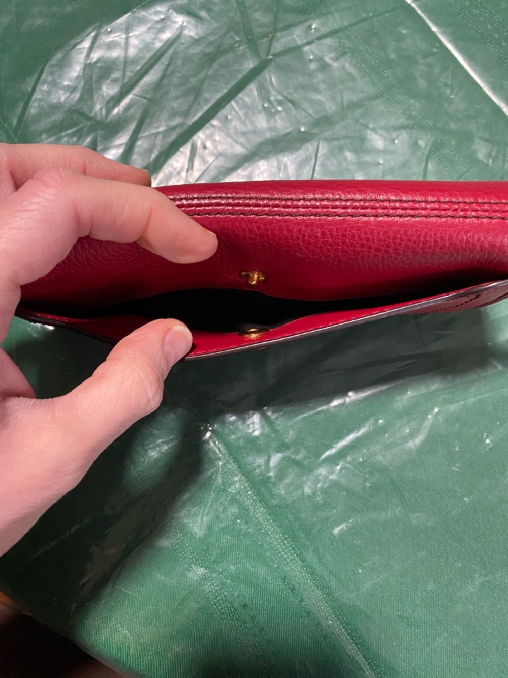 Marc Jacobs Red Pebbled Leather Snap Wallet - Picture 10 of 12